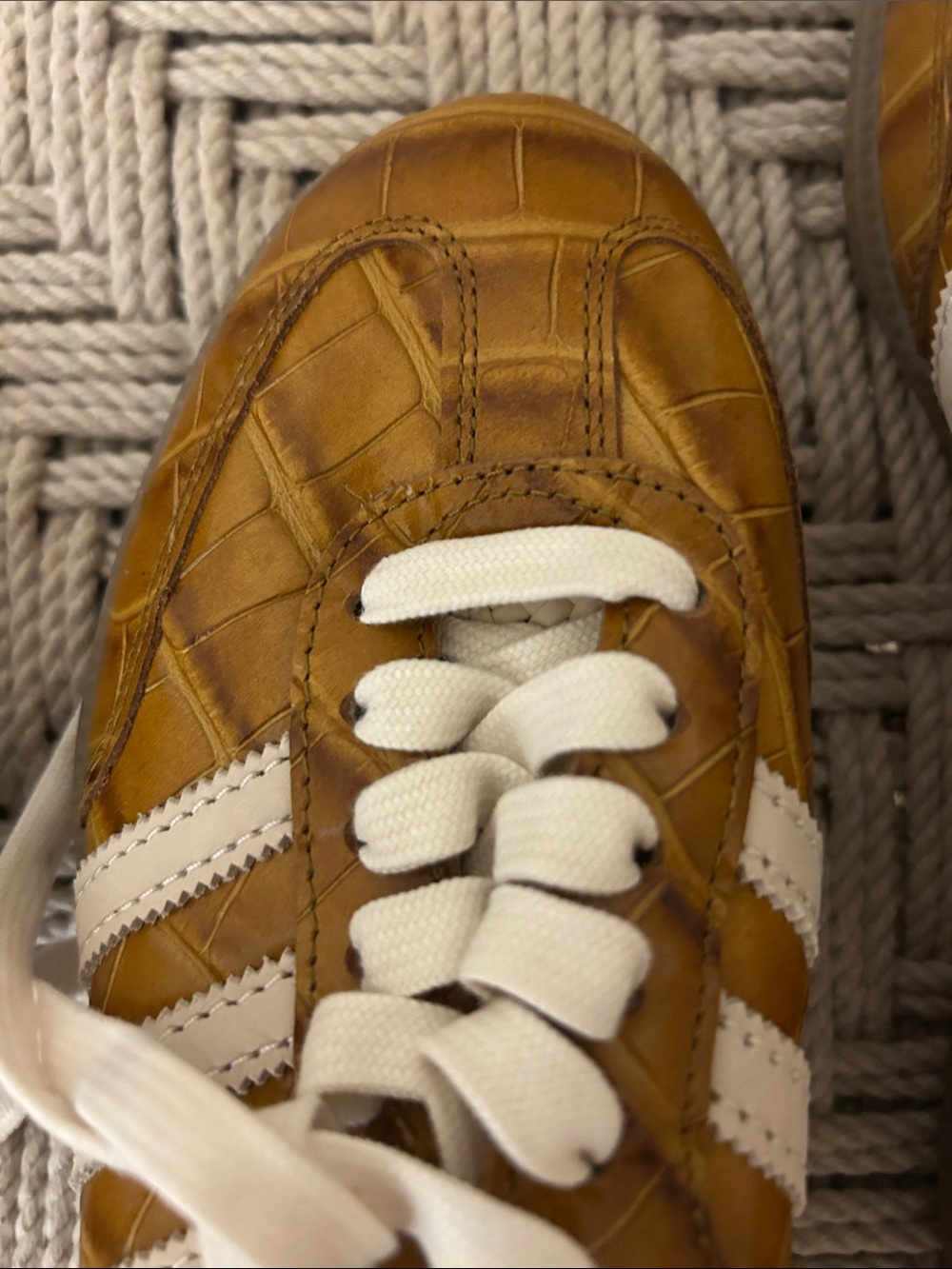 adidas Wales Bonner Night Brown Croc-Embossed Samba Sneakers Limited Edition - Picture 5 of 6